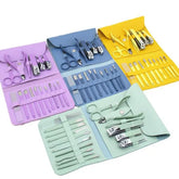 16 in 1 Nail kit Manicure Cutters Nail Clipper Set Household Stainless Steel Ear Spoon Nail Clippers Pedicure Nail Scissors Tool Set (Random Color)